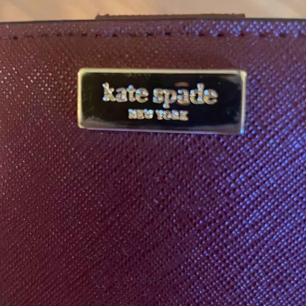 EUC Kate Spade Burgundy Wallet - Picture 2 of 9